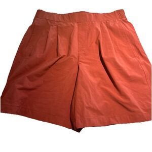 CALLA CO Comfort Casual Shorts Womens  MEDIUM Rust Terra Cotta Pleat‎ Pockets